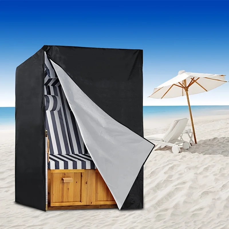 

Outdoor Beach Chair Cover, Garden Swing Cover, 210D Black, Durable Patio Rocking Chair Cover