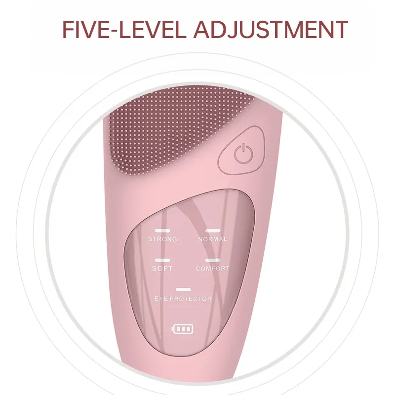 Silicone Electric Facial Cleansing Brush with 4 Cleansing Modes IPX7 Deep Cleaning Face Exfoliating Eyes Face Vibration Massager