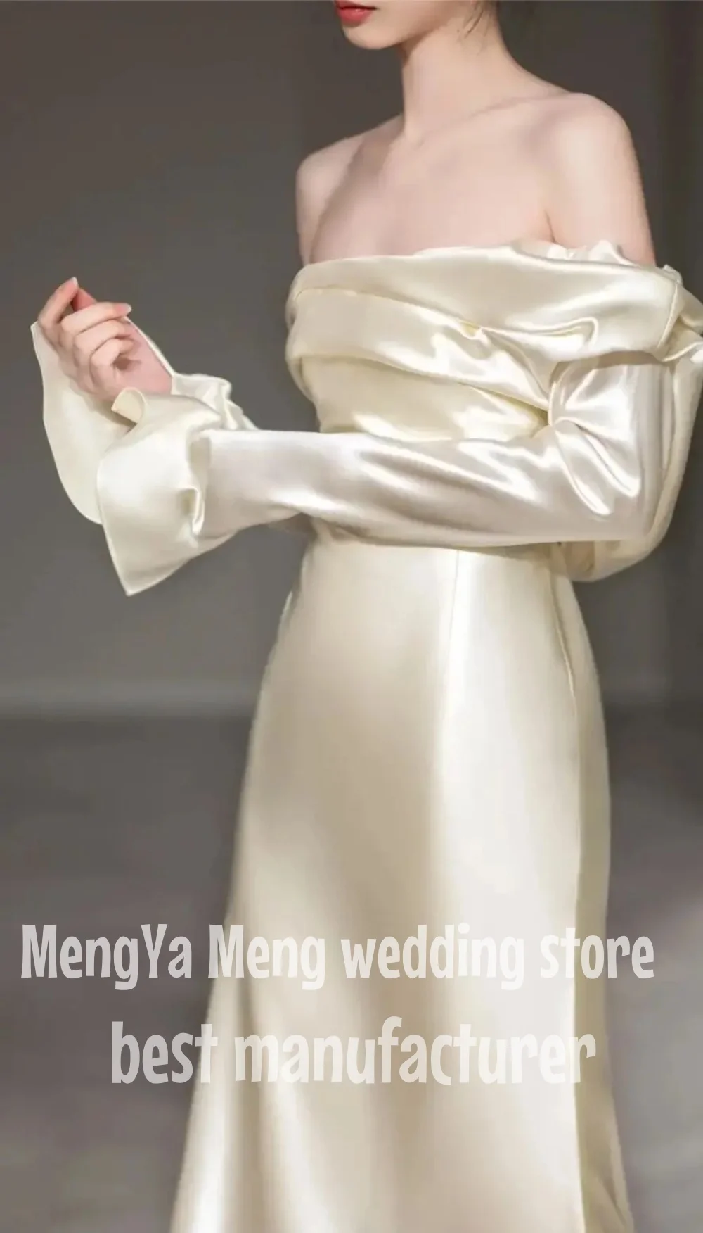 ZHUISHU ที่กําหนดเองชุดราตรีซาอุดีอาระเบียดูไบประณีตพรหมสําหรับผู้หญิง vestidos Para mujer อย่างเป็นทางการ Elegant Ivory SATIN