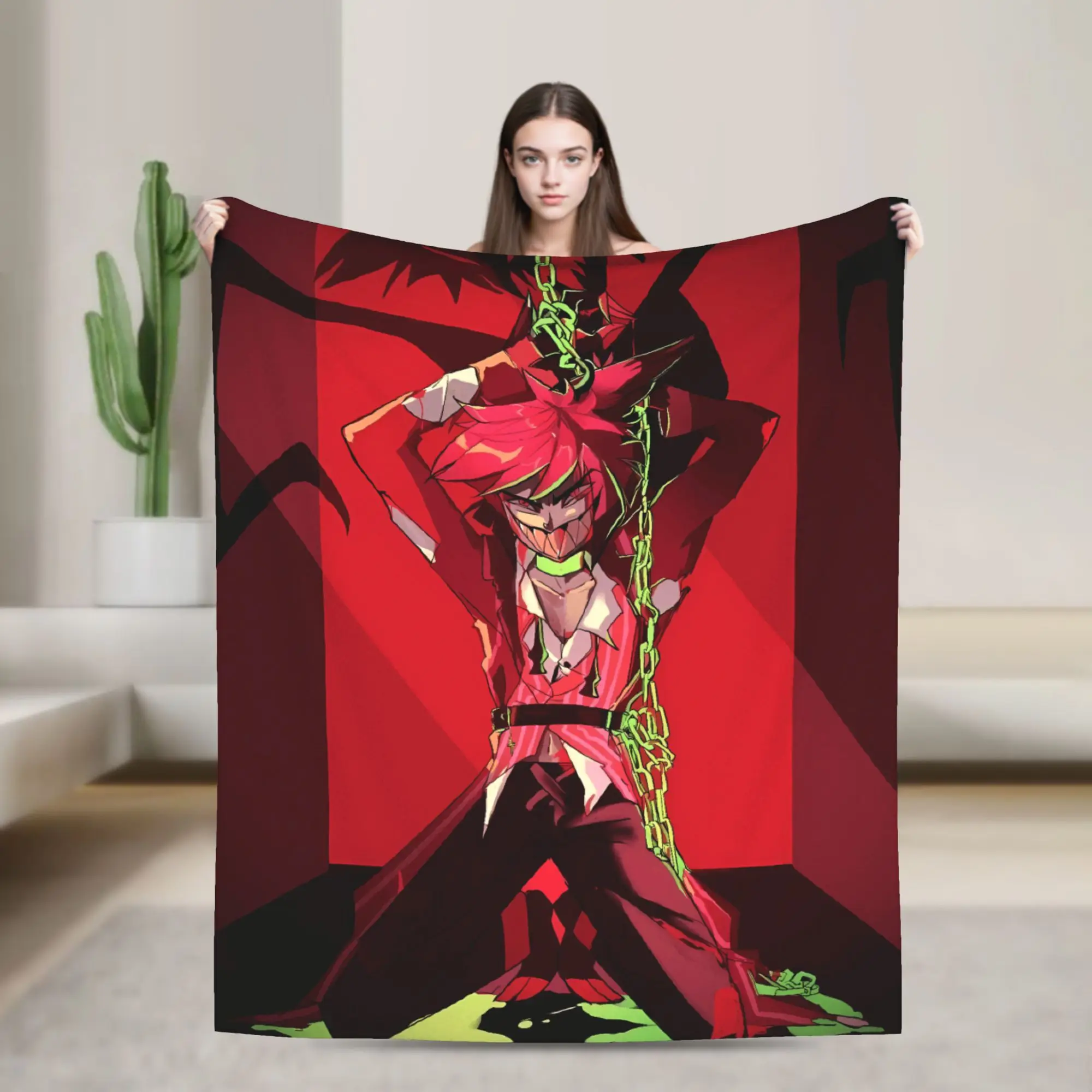 

Alastor the Radio Demon Warm Soft Blanket Girls Boys Plush Throw Blanket Fashion Home Decor Flannel Bedspread Sofa Bed Cover