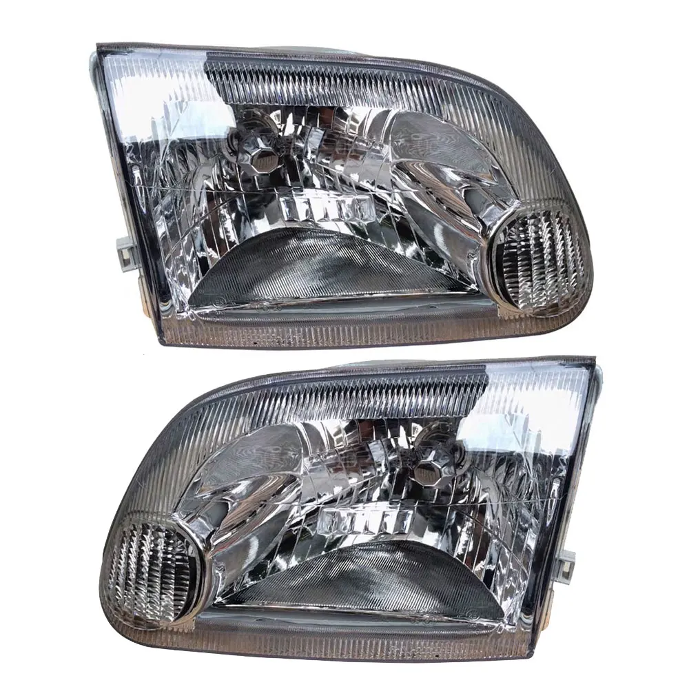 2PCS Car Crystal Headlight Far and Near Headlamp Integrated for Toyota Hiace KZH106W 2000 2001 2002 2003