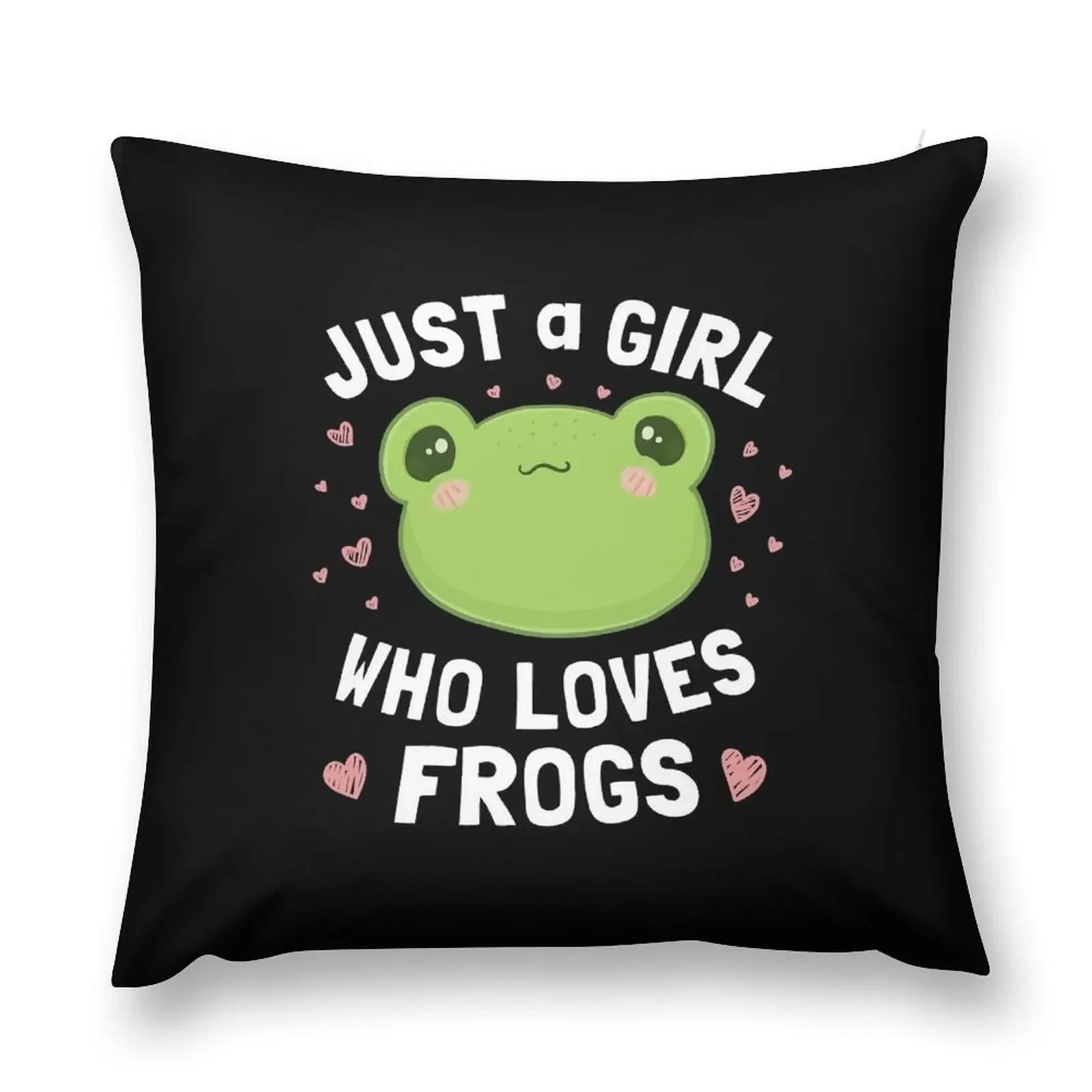 

Just A Girl Who Loves Frogs Kawaii: Chubby Cottagecore Aesthetic Froggy,Perfect for Teens and Birthday Celebrations Throw Pillow