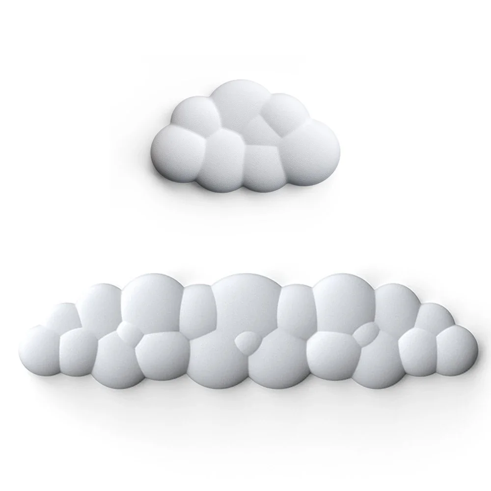 Poggiapolsi in pelle a forma di nuvola Materiale morbido in PU Memory Foam Base in gomma antiscivolo Supporto per mouse per tastiera da ufficio