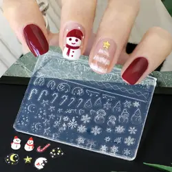 3D Nails Art Silicone Mold Pad Snowflake Snowman Santa Claus Nail Carving Manicure Tool Relief Winter Christmas Relief Mould DIY