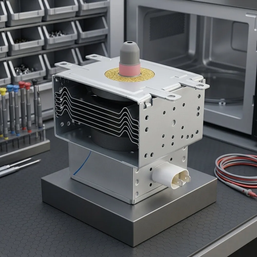 2450MHz Heating Tube OM75P 31 Magnetron Stable Voltage Output Low Noise Operation Quick Temperature Distribution