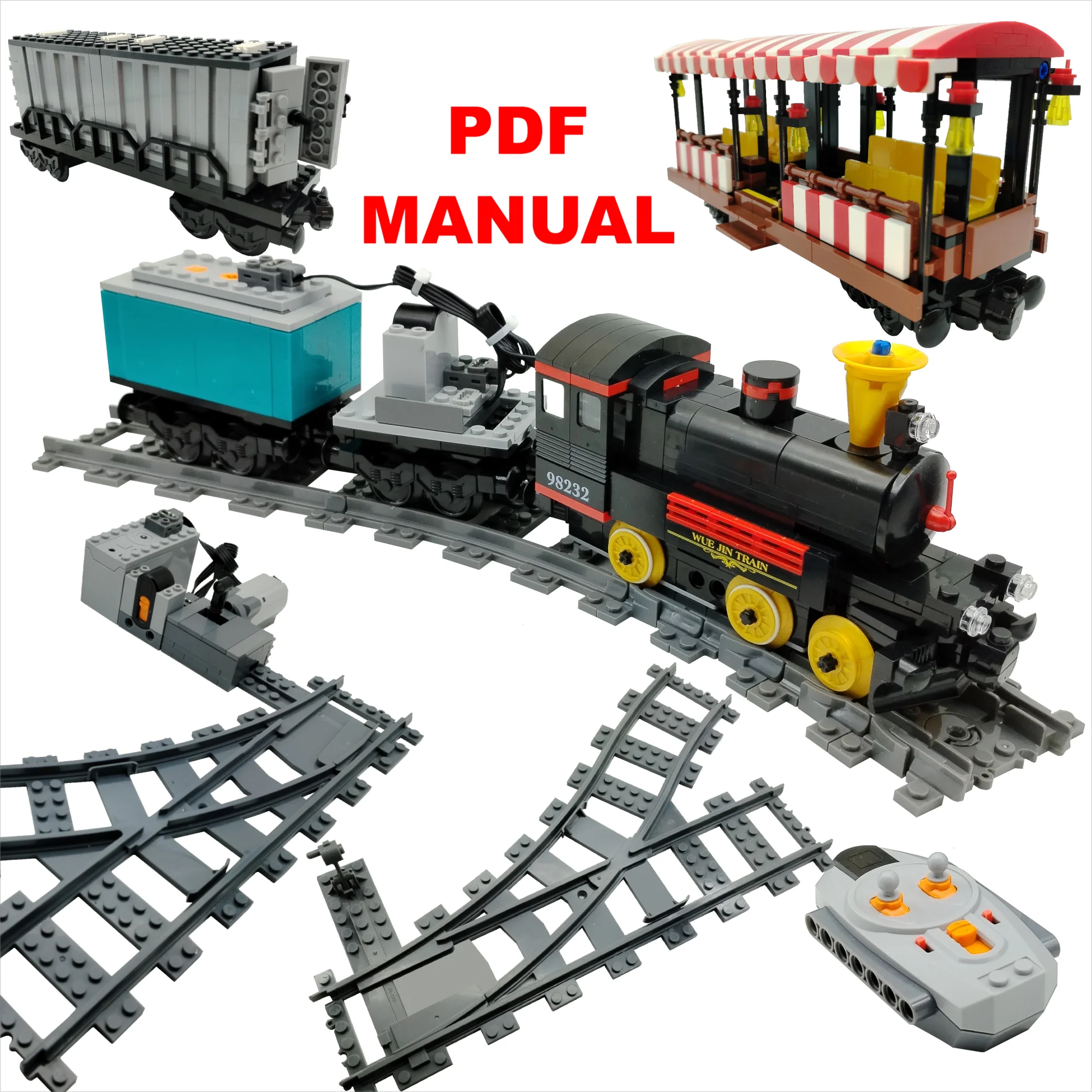 

RC Power-Driven Train Rail Technical Building Blocks Electric remote control track change Bricks Interactive Games