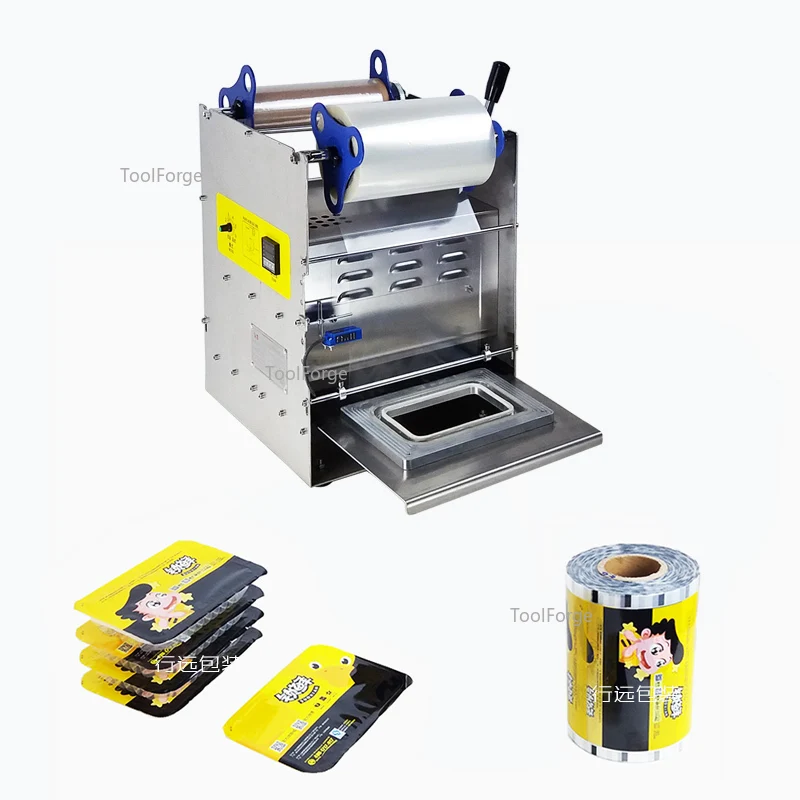 1PC Cooked Food Preservation Box Sealing Machine 220V Lunch Box Packing Machine Semi-automatic Fast Food Product Sealing Machine