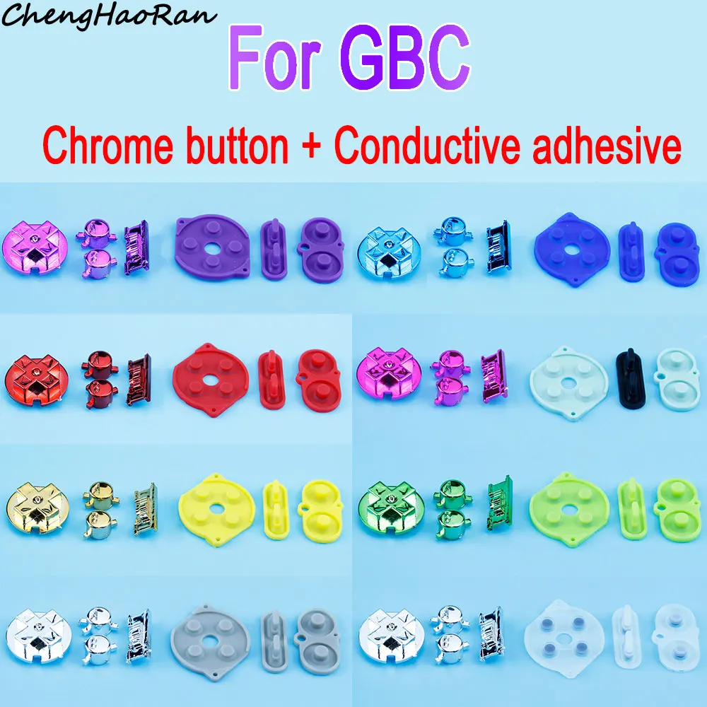 

1 Set Gameboy Colorful Buttons For GBC R L A B D-Pad Power Switch Button & Conductive Rubber Button Accessories