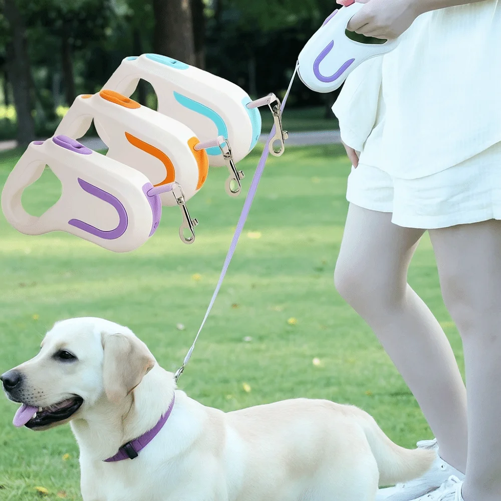 

3m Extendable Automatic Dog Leash Telescopic Adjustable LED Luminous Leash Plastic Safety Lock Dog Running Lead