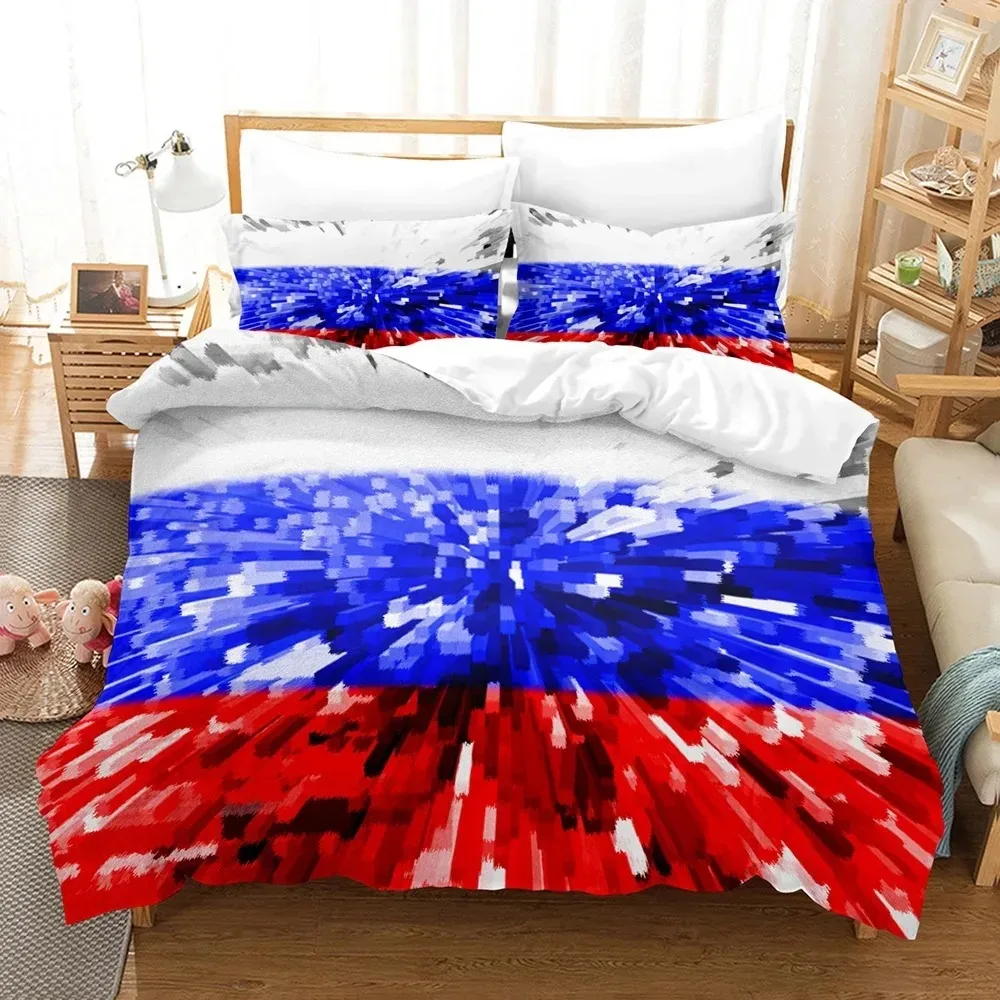 Russian Flag Bedding Set Single Twin Full Queen King Size Russian Theme Bed Set Teenager Bedroom Duvetcover Sets 3D Print