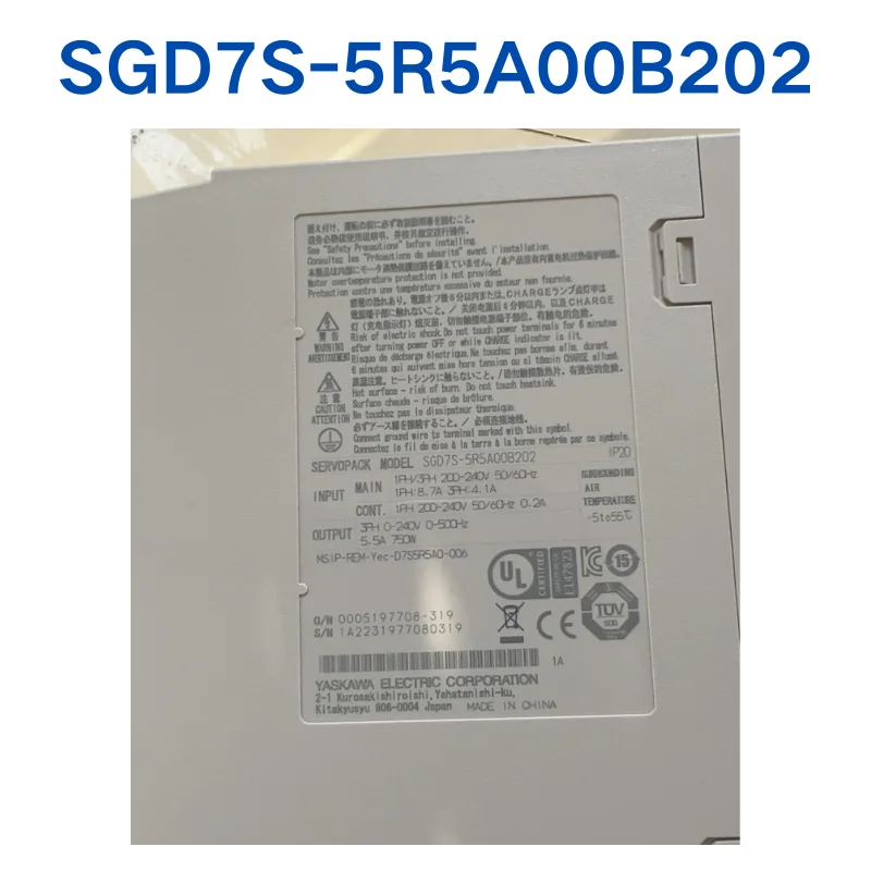 Second hand SGD7S-5R5A00B202 servo drive 750W test Ok Quick delivery