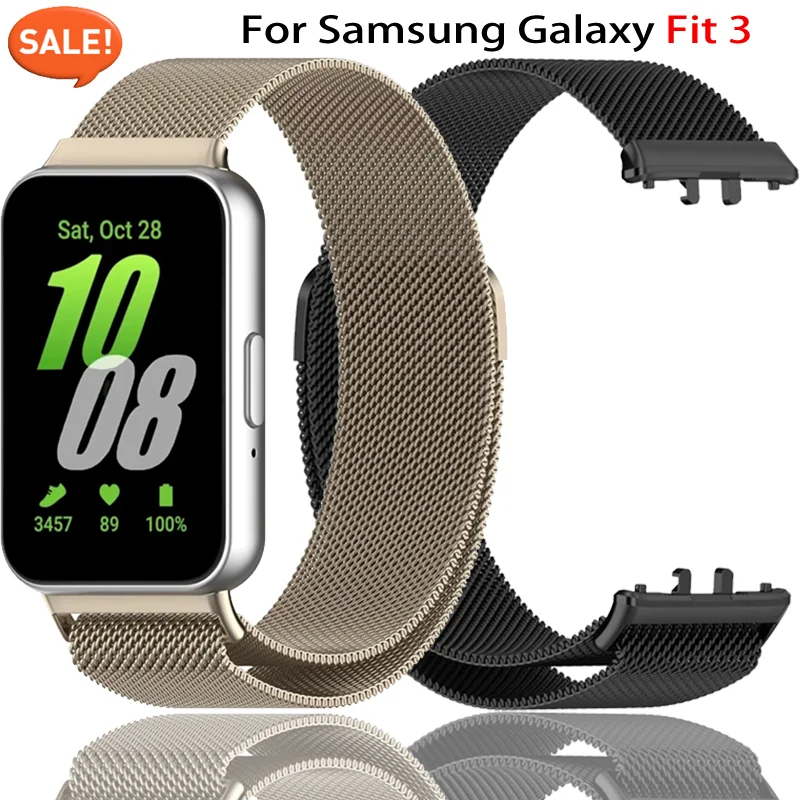 Milanese Loop Strap For Samsung Galaxy Fit 3 Metal Magnetic Comfortable Durable Bracelet Samsung Galaxy Fit 3 Correa Accessories