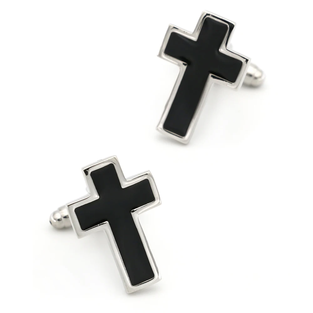 Faith Design Cross Cufflinks For Men Quality Copper Material Red Color Cuff Links Wholesale&retail