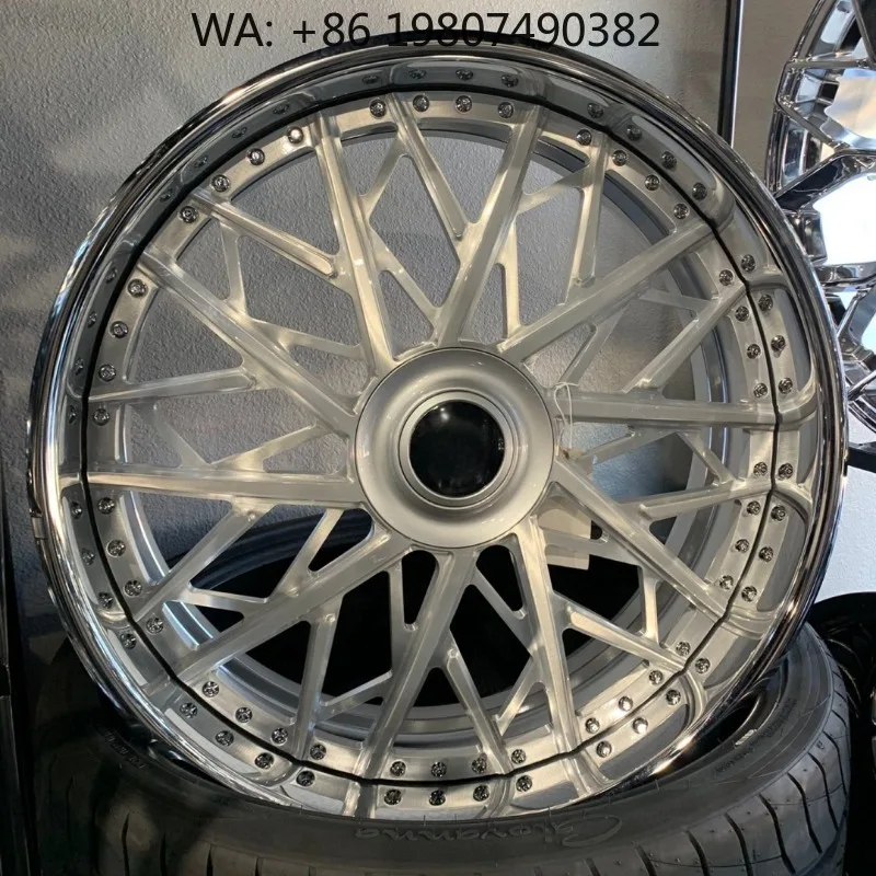 24-30 Inch Trouble Style 2-Piece Modular Forged Wheels Deep Dish Aftermarket Full Size Luxury SUV Rims