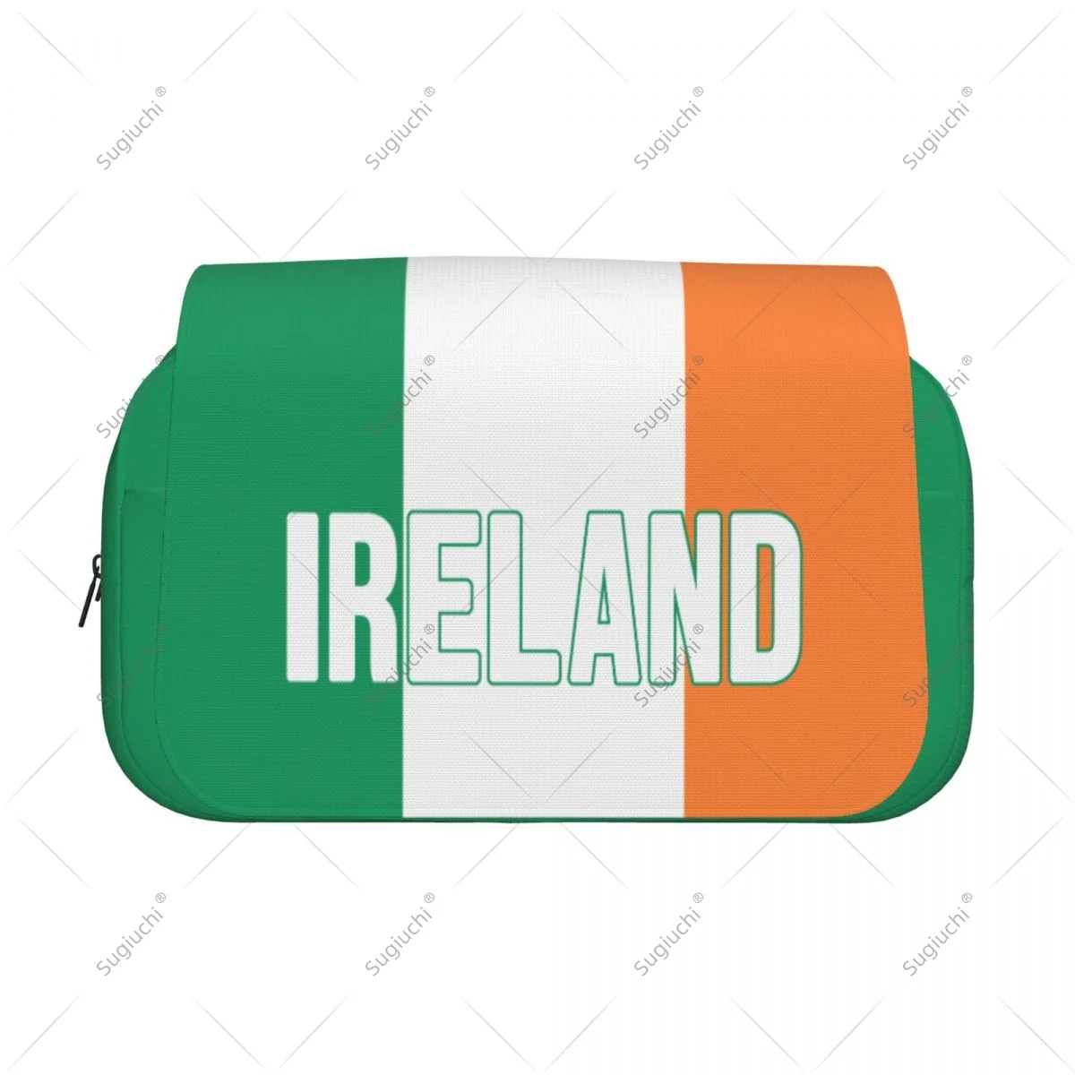 Pencil Case Scissors Bags 3D Ireland Flag Double-layer Oxford Cloth Stationery Storage Pen Box Case