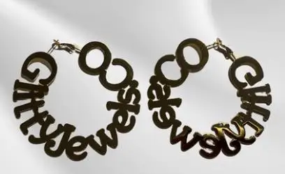 DOREMI Fashion 70mm Custom Name Earrings for Women Personalized Letter Hoops Stainless