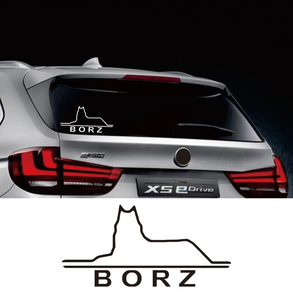 

2PCS Wolf BORZ Vinyl Decal | Chechnya Cultural Theme | Waterproof Sticker for Bumper, Window & Laptop