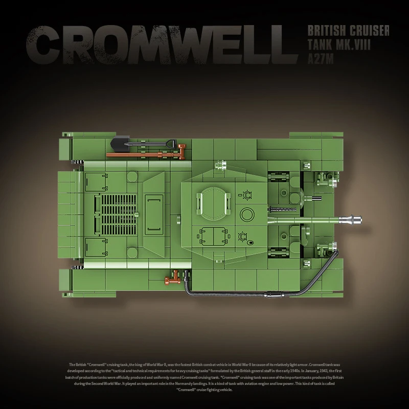 Military UK Churchill Infantry Cromwell Cruiser Tank Building Blocks WW2 Weapon Army Soldier Bricks Toys Gifts For Boys Children