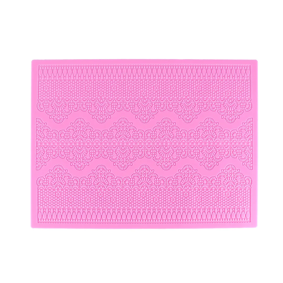 Pink Silicone Cake Mold Embossing Mat Textured Lace Food Grade Safe Non Toxic High Temperature Silicone Cake Embossing Mold