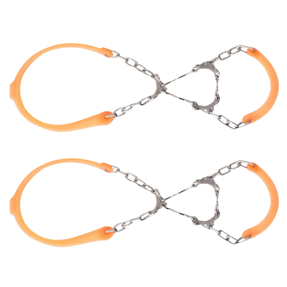 

2 Pcs Climbing Shoes Hiking Accessories Outdoor Crampons for Boots Metal Ice Traction and Spikes Women Safety Chains