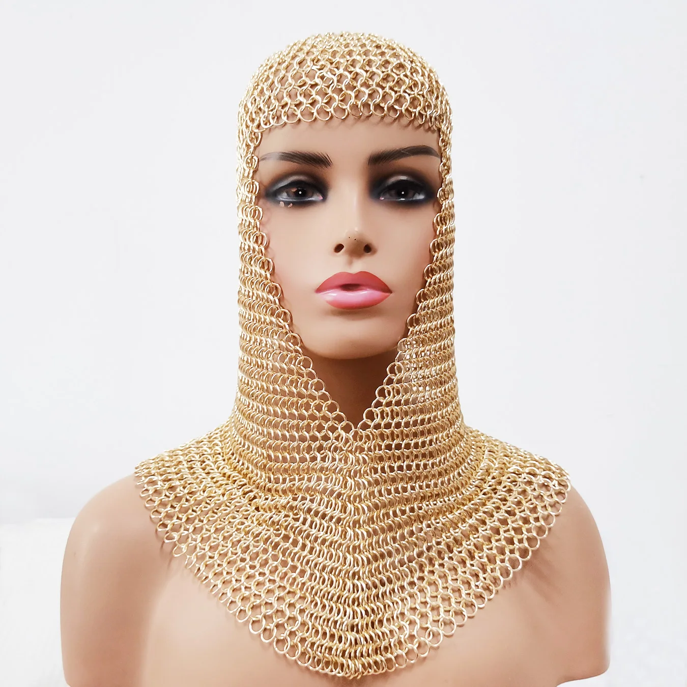 

Medieval Knight Armor Chain Mail Helmet Role-playing Prop Historical Costume Accessories for Reenactment And Renaissance Fairs