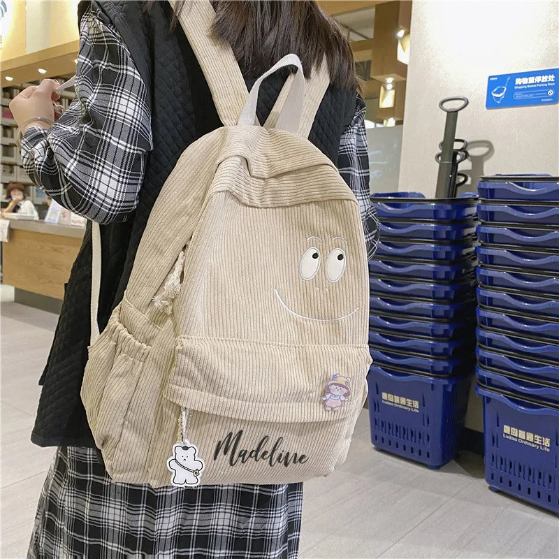 Mochila escolar bordada personalizada, mochila estética de regreso a la escuela, mochila Kawaii de gran capacidad, mochila Vintage