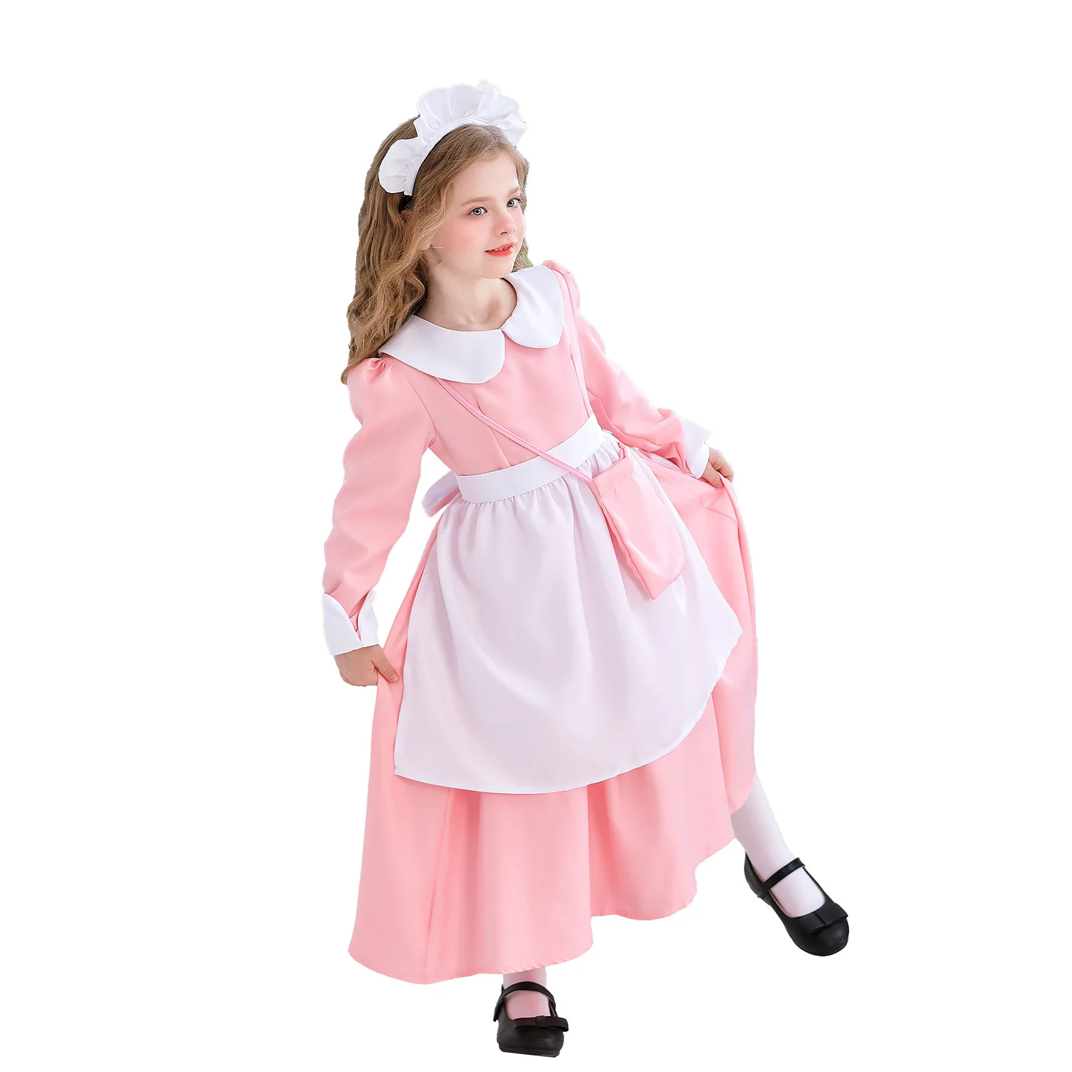 زي الممرضة الوردي للأطفال في الهالوين زي الطبيب والممرضة للفتيات فستان أداء الخادمة #2