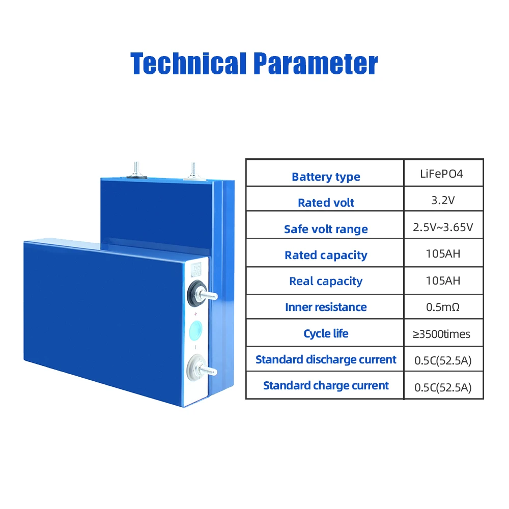 New 105AH LiFePO4 Battery Rechargeable Batteries New Original Cell For Boat Outdoor Power Supply 12V 24V 48V 100AH Solar