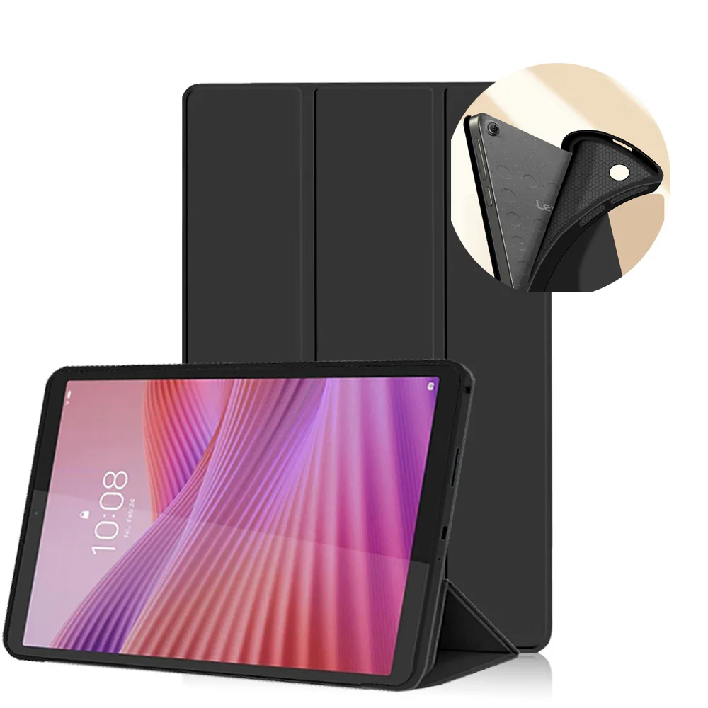 Case for Lenovo Tab One 8.7'' / Tab K9 2025 Case, Folding Folio Ultra-Thin TPU Leather Stand Case Cover with Auto Wake/Sleep