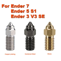 For Ender 3 V3 SE Brass Nozzle Hardened Nozzle For Ender 7 Ender 5 S1 Copper Plated Nozzles Series Extruder