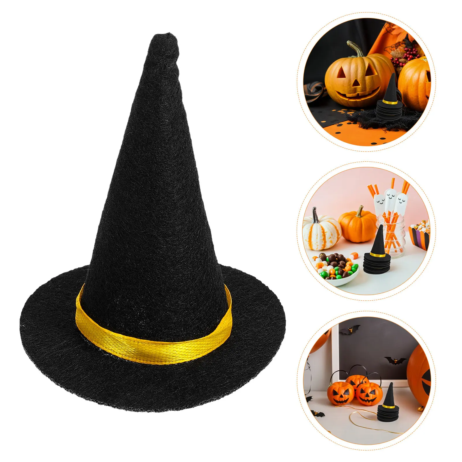 

14 шт. мини-шляпки ведьмочек для бутылок вина на Хэллоуин, праздничные украшения и сувениры для вечеринок, черные