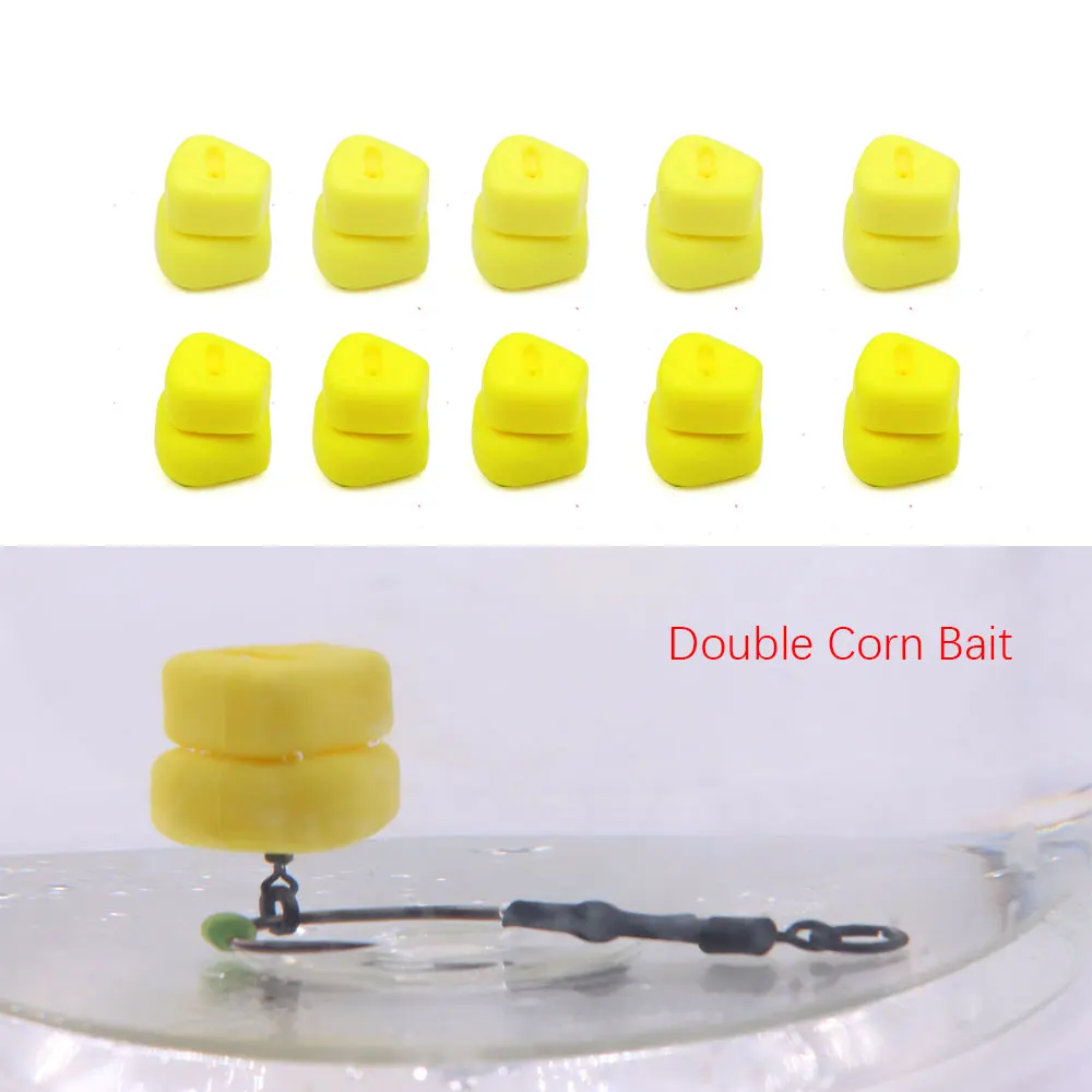 15pcs Carp Fishing Hair Rig Sinking Double Corn Method Feeder Fishing Accessories Caep Coarse Bait Boilie For Fishing Tackle