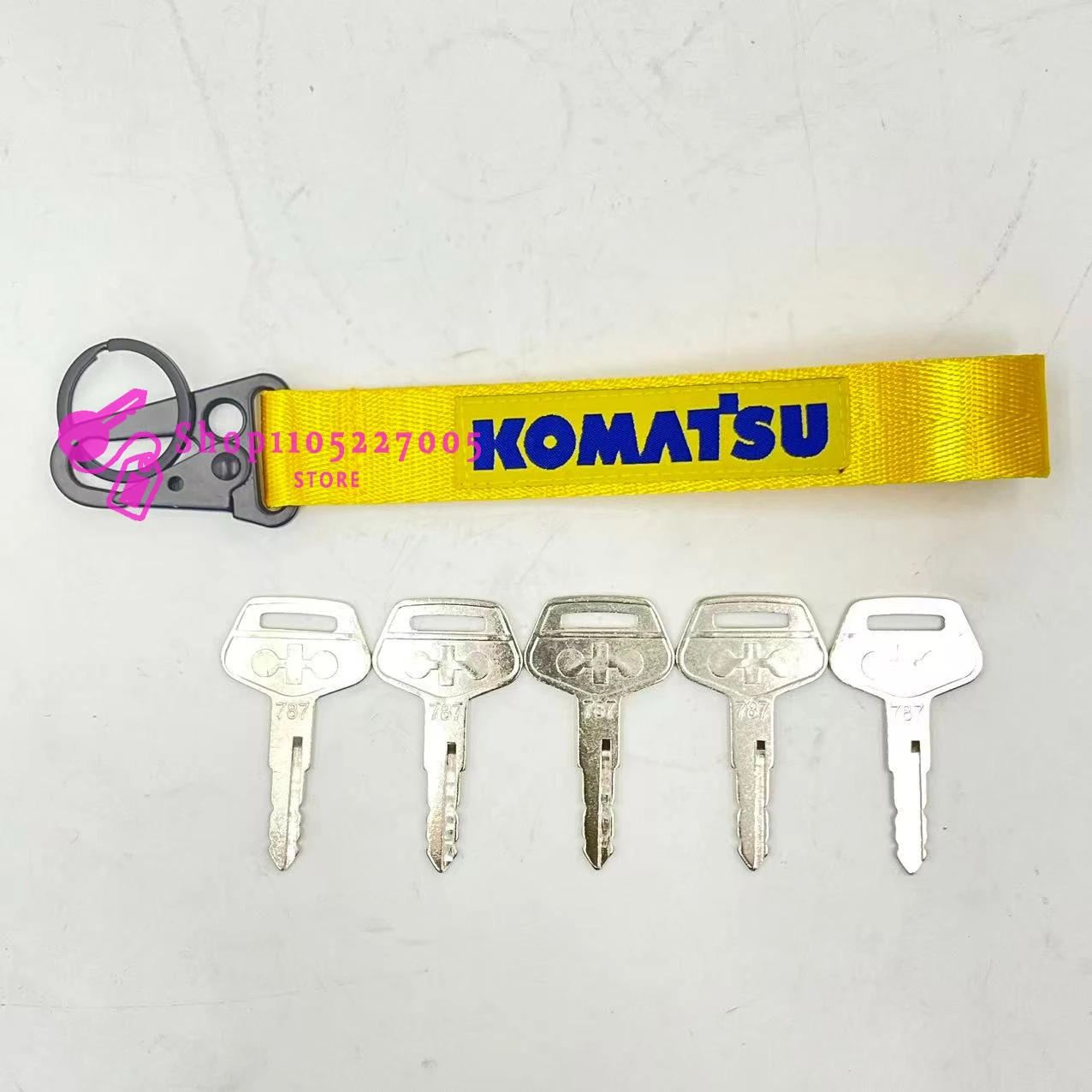 2/5/10PCS 787 Key for Komatsu Heavy Equipment Excavator Dozer Loader Backhoe Starter Lanyard with Lanyard Key Chain Key Rings