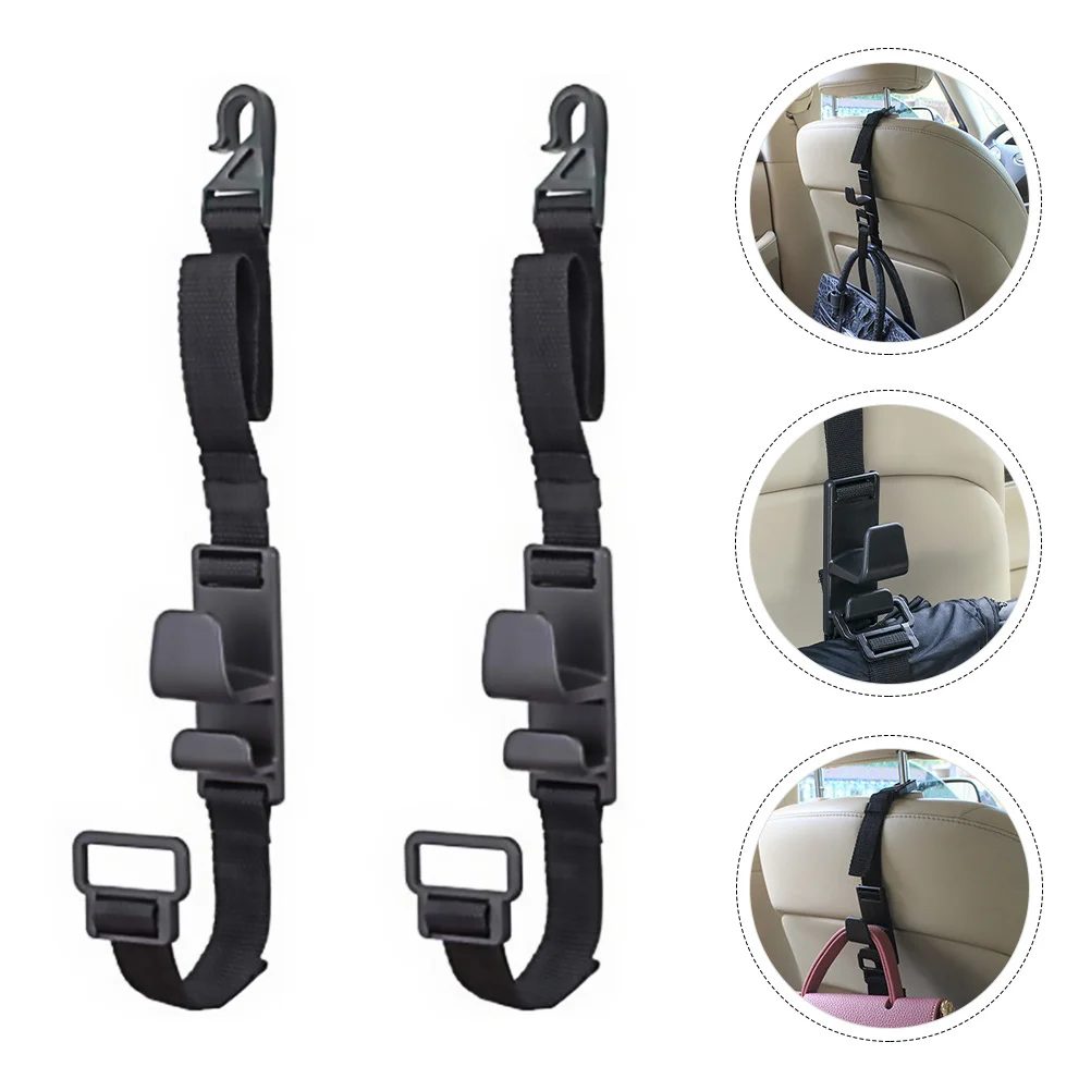 

2Pcs Car Hooks Back Seat Headrest Storage Hangers Universal Vehicle Organizer Multi-Functional Car Storage Holders for Bags