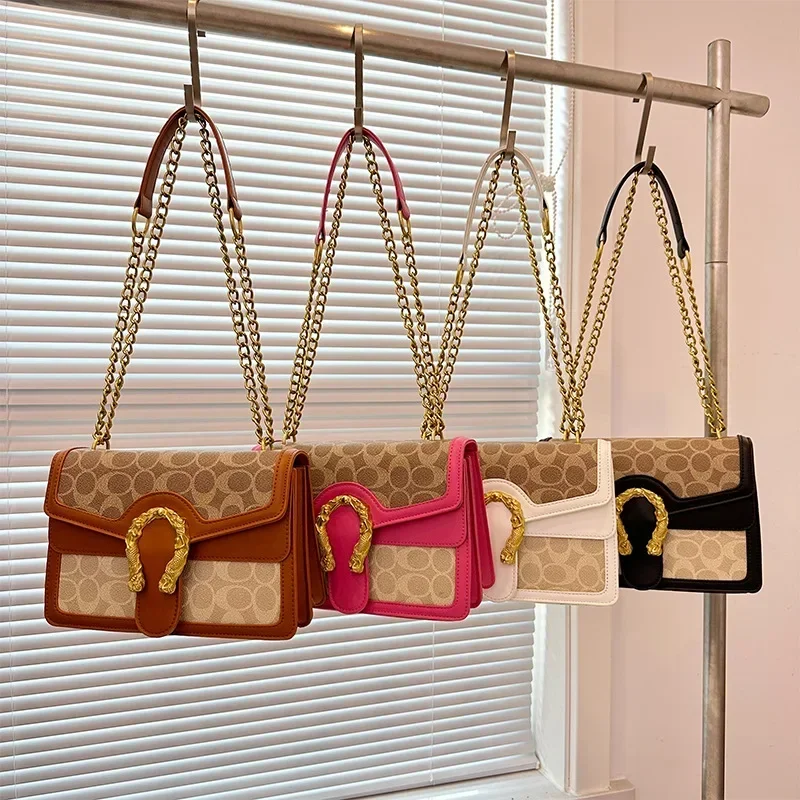 تصميم العلامة التجارية الفاخرة الخفيفة لإنشاء حقيبة مربعة صغيرة سلسلة خياطة حقيبة كروسبودي حقيبة كتف نسائية عادية #2