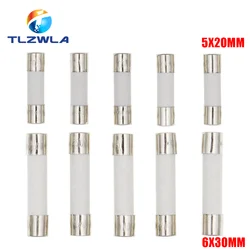 100PCS 5X20MM 6X30MM Fast Blow Ceramic Fuse 5*20mm 250V 0.1A 0.25A 0.5A 1A 1.5A 2A 2.5A 3A 3.15A 4A-30A Slow Break The Fuse Tube