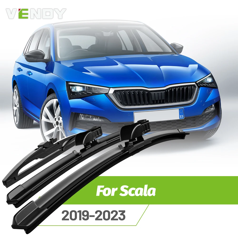 Juego de escobillas limpiaparabrisas delanteras y traseras para Skoda Scala 2019-2023, cepillos para limpiar la lluvia de parabrisas, 26 "+18 "+13"