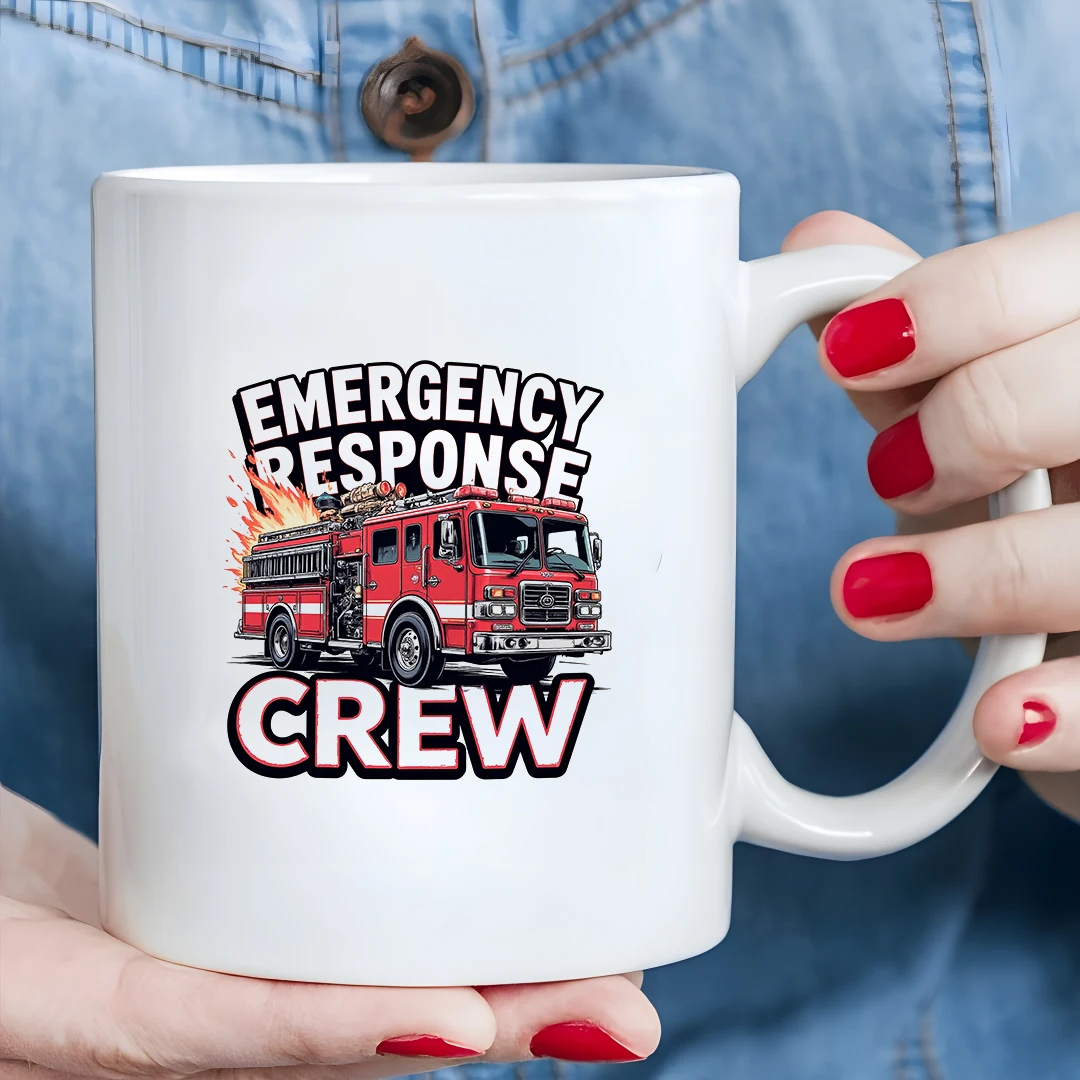 

11oz Fire Truck Design Mug - Kids Christmas Gift Family Office Cup Hot & Cold Creative Gift