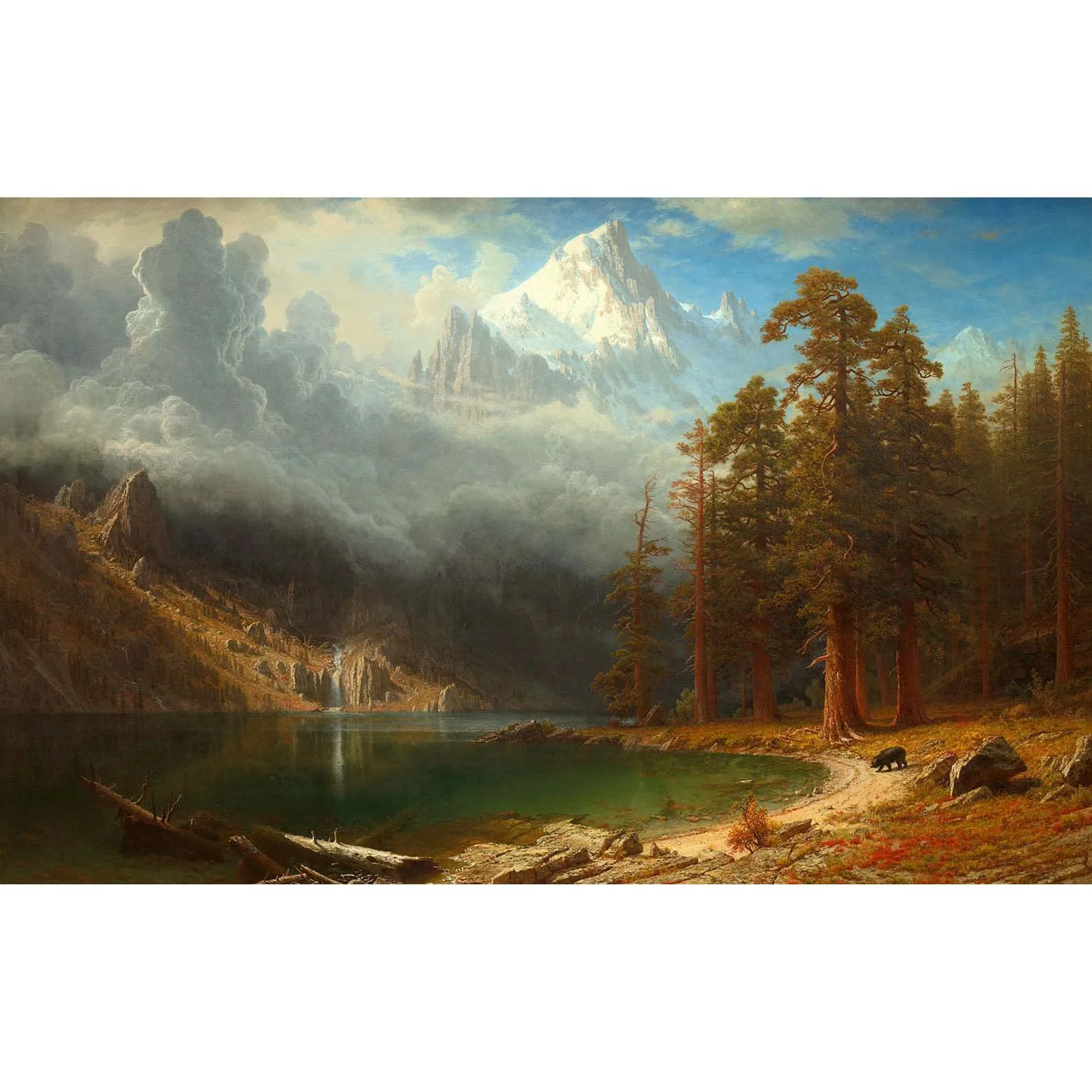 Hand painted high quality reproduction of Mount Corcoran by Albert Bierstadt Landscape oil painting on canvas Large Wall Art