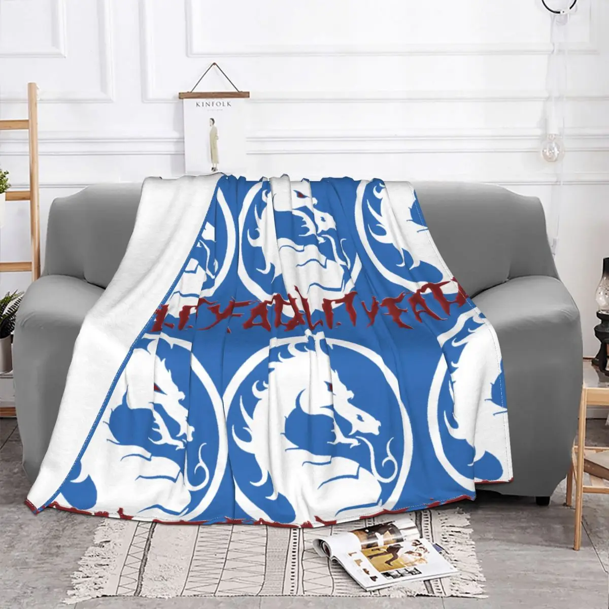 Fatality Blanket Mortal Kombat Fighting Game Fleece Plush Lightweight Plaid Throw Blankets For Office Bedspread