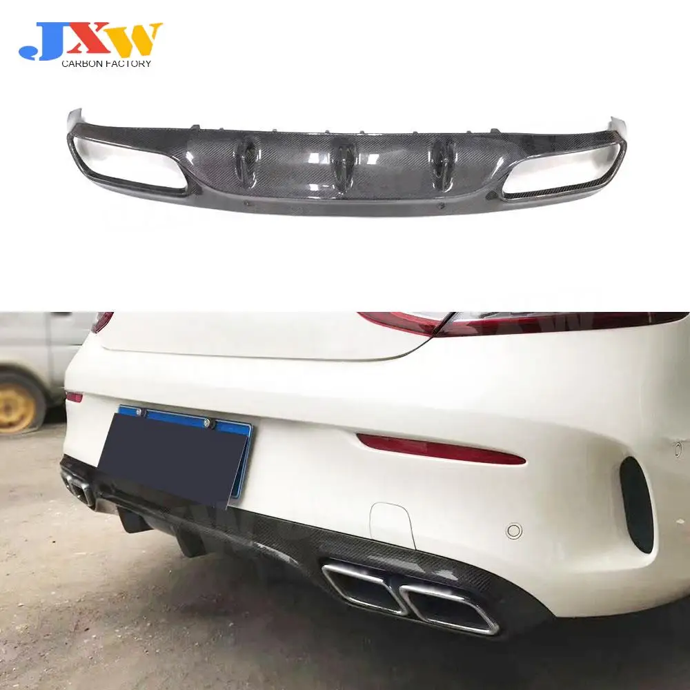 For C205 C63 O Style Carbon Fiber Rear Bumper Lip Diffuser for Mercedes Benz C Class W205 C205 C63 AMG Coupe C200 2015- 2019 FRP