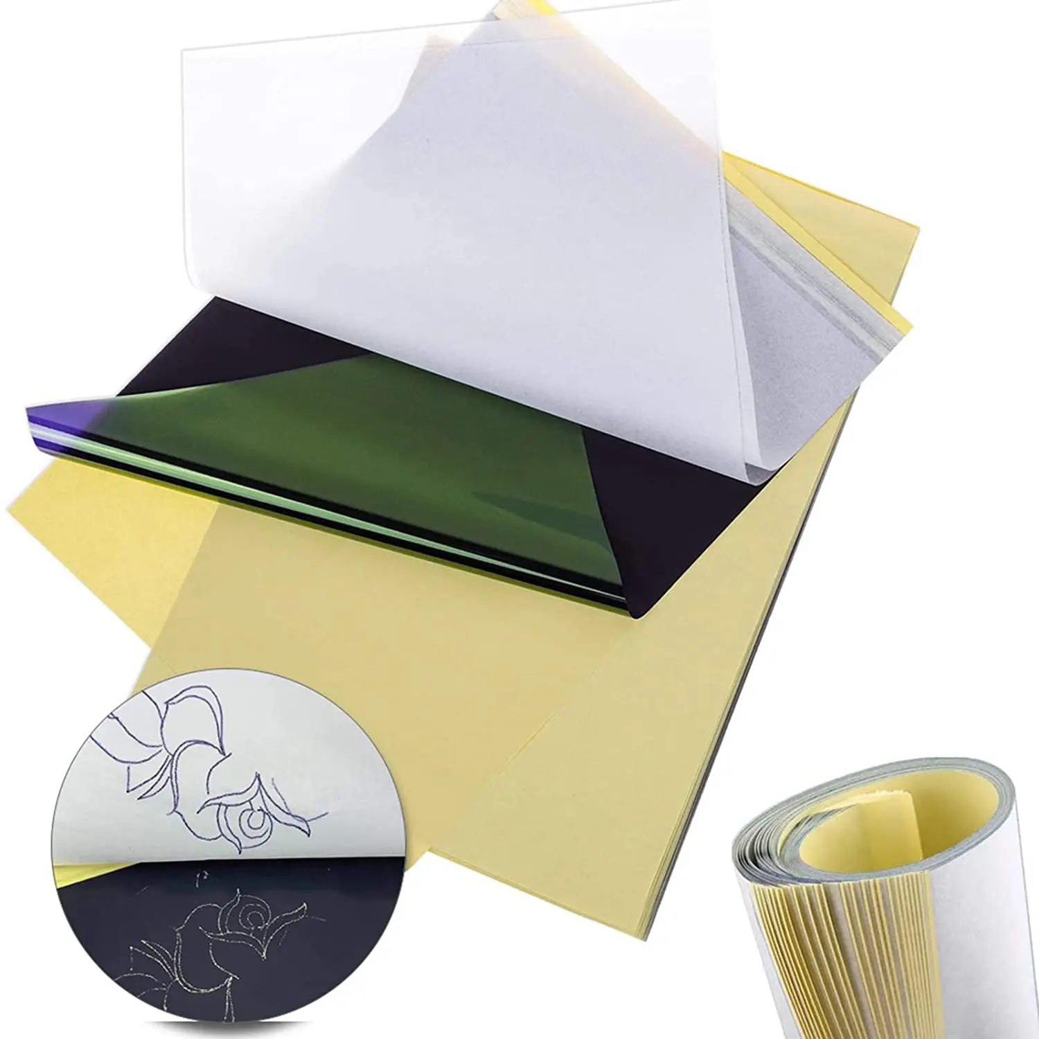 Tattoo Transfer Paper 4 Layers Thermal Stencil Paper A4 Size Tattoo Tracing Paper for Tattoo Transfer Printer Machine Kit Papers