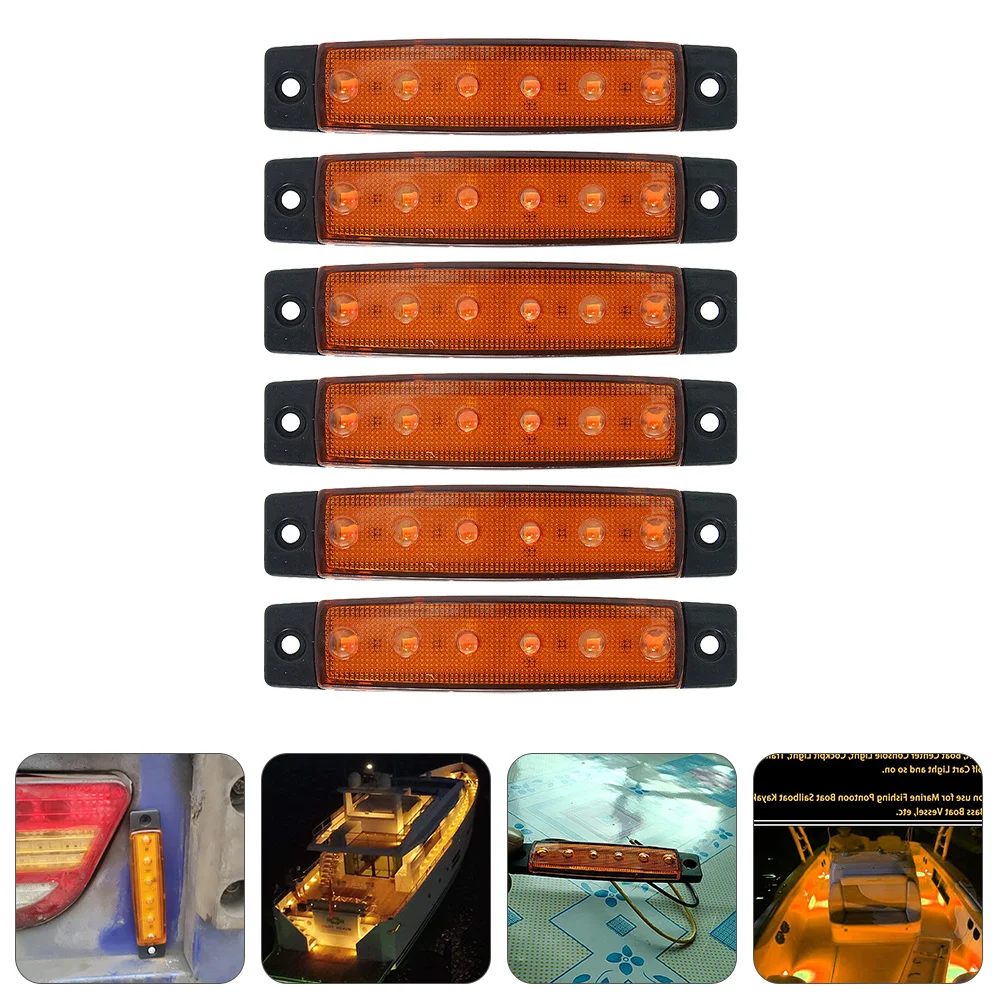 

6pcs 6LED Marine Boat Lights Waterproof Stern Navigation LED Strip Fishing Pontoon ABS Submersible Boats Deck Light