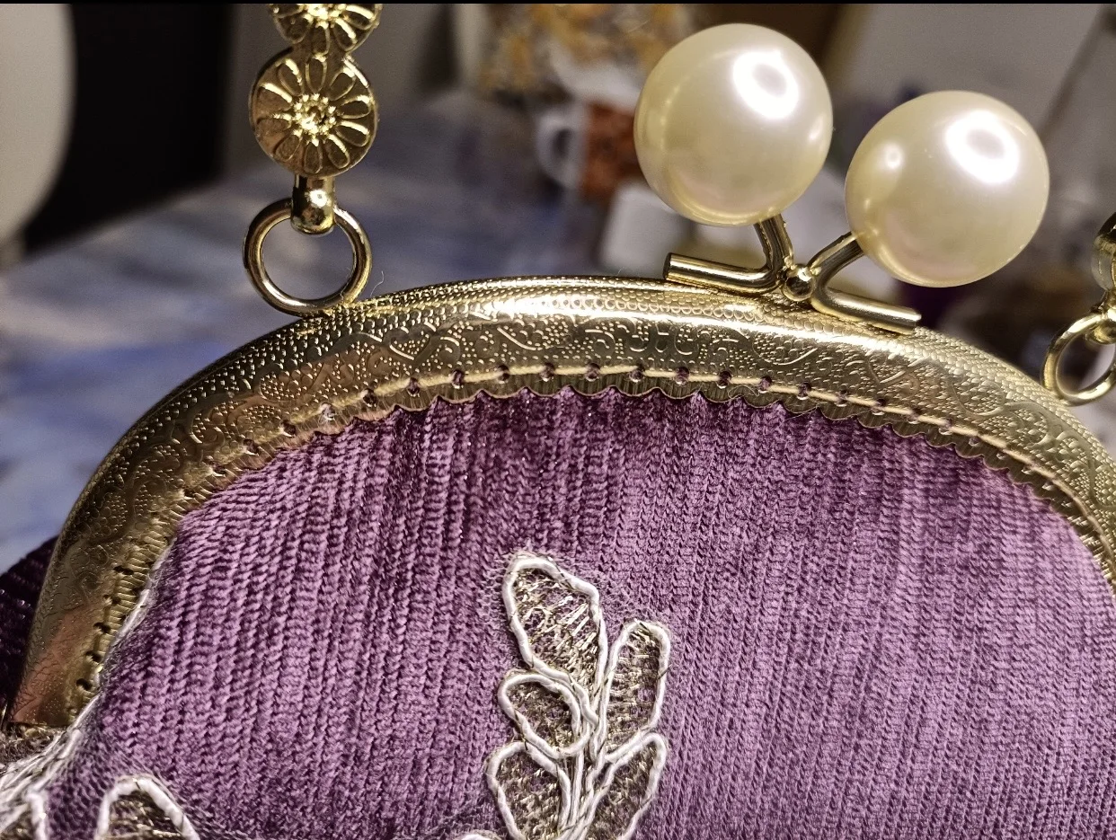 Perso nella borsa da donna Vintage con decorazioni in nastro ricamato con fiori in feltro borsa da sera con fiori cuciti a mano borsa da sposa da