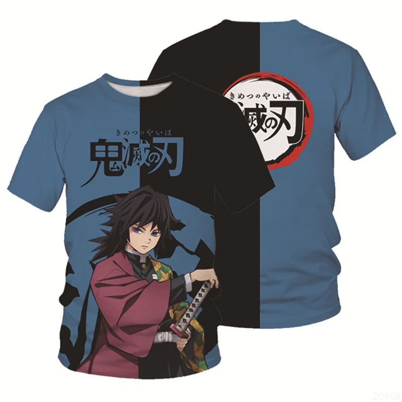 جديد شيطان القاتل تي شيرت أنيمي Kimetsu No Yaiba ثلاثية الأبعاد طباعة الشارع الشهير النساء الرجال موضة المتضخم تي شيرت الاطفال تيز القمم الملابس