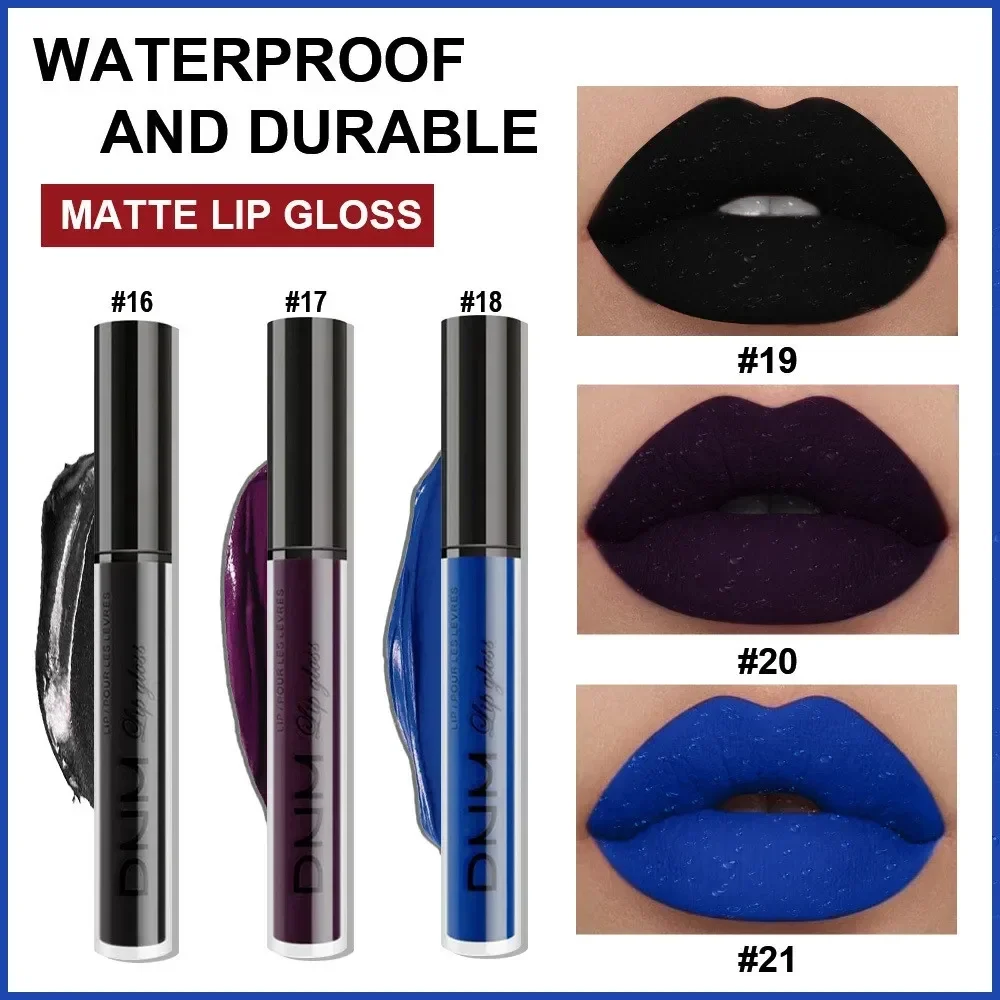 3 Colors/set Matte Velvet Lip Gloss Non-Stick Cup Waterproof Long-lasting Liquid Lipstick Cosmetic Keep 24 Hours Fashion Makeup