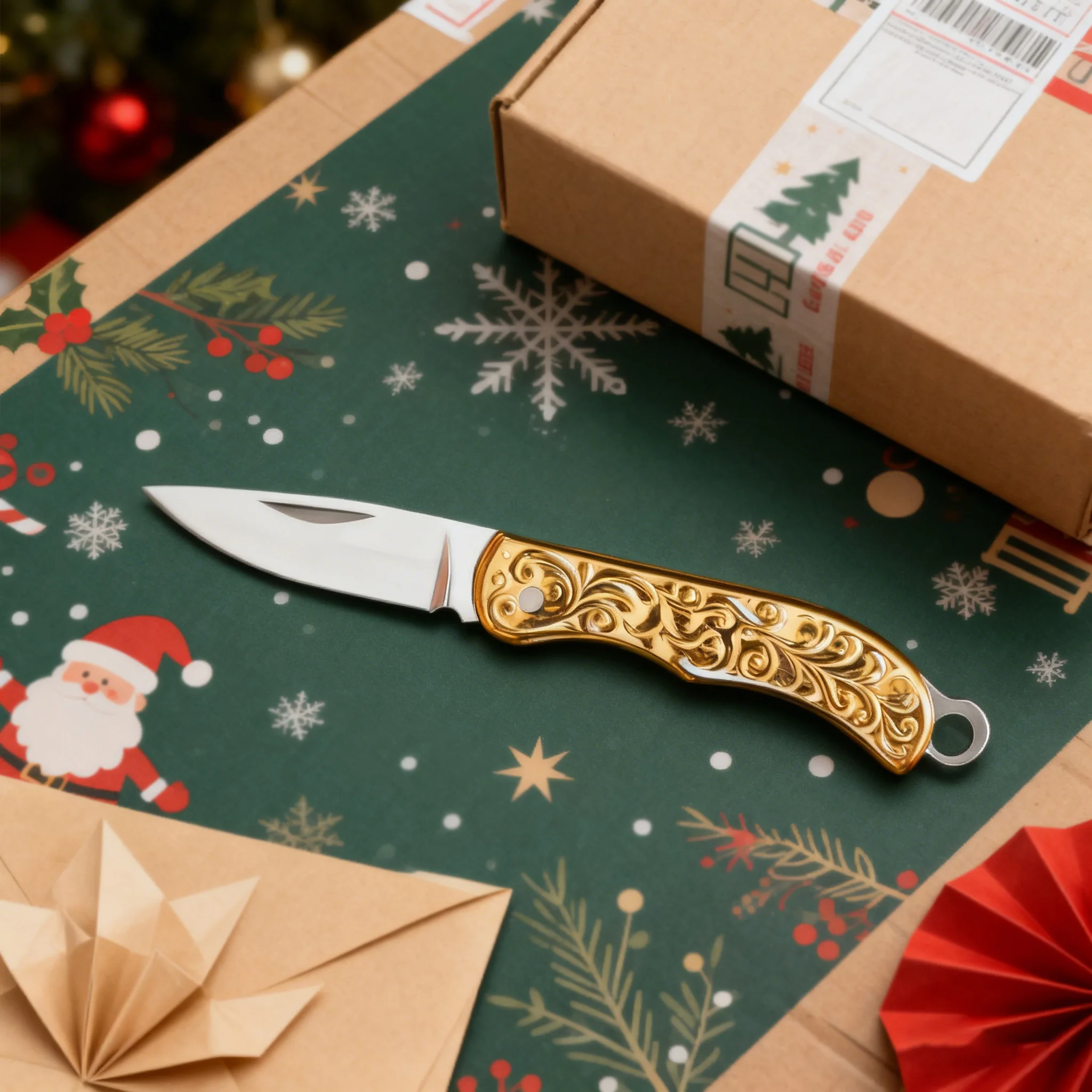 Mini Folding Knife Household Unboxing Knife Keychain Portable Knife Detachable Express Keychain Utility Tool Hiking Accessories