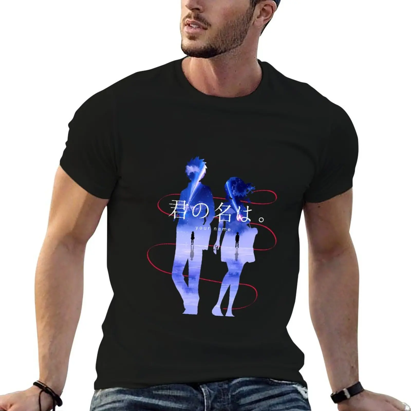 

Kimi no Na wa Your Name Anime Mitsuha & Taki Comet T-Shirt anime tshirt man t shirt graphic t shirt man casual T-shirt
