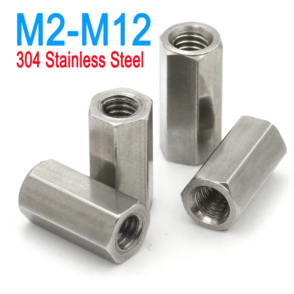 

Hex Nut Bolt M2 M2.5 M3 M4 M5 M6 M8 M10 M12 304 Stainless Steel Hex Standoff Spacer Long Rod Coupling Hollow Bolt 2/ 5/ 10pcs