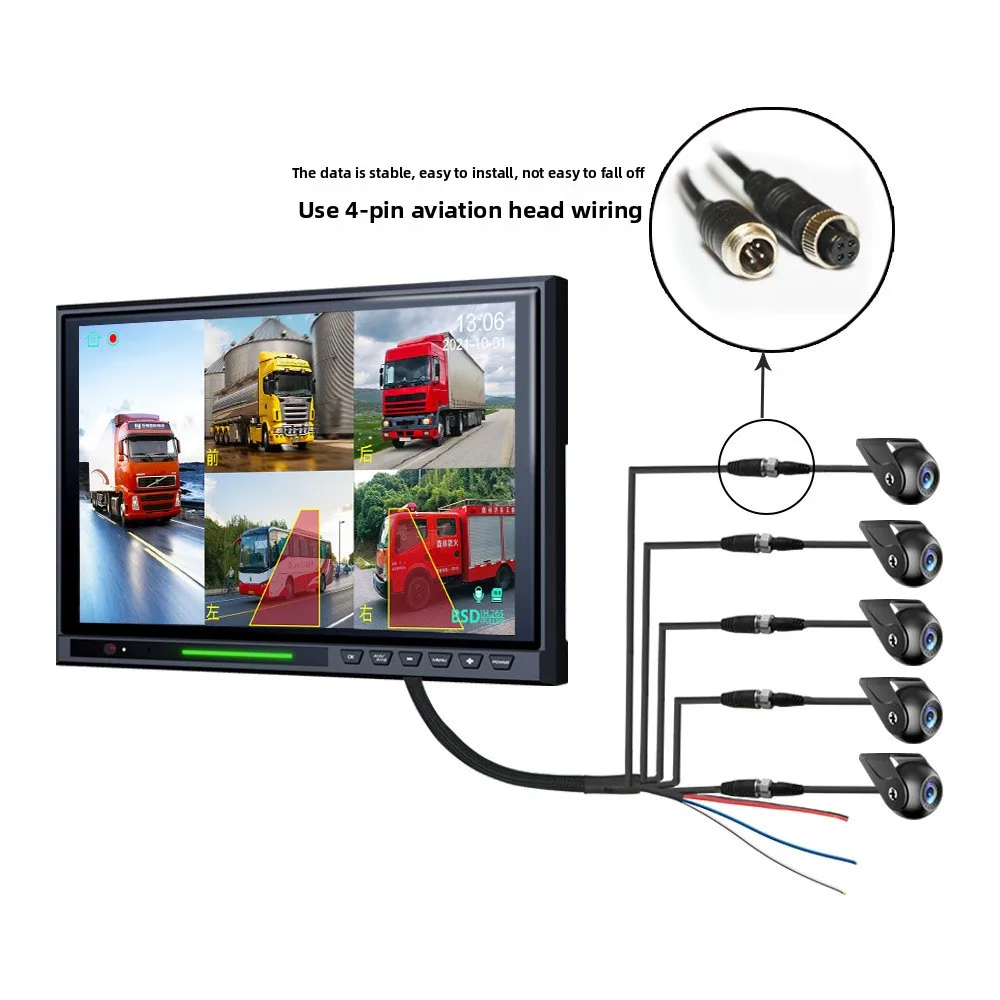 New 10-Inch Dual-Channel 24V HD Truck Driving Recorder with Front and Rear Cross-Border Car Reversing Image